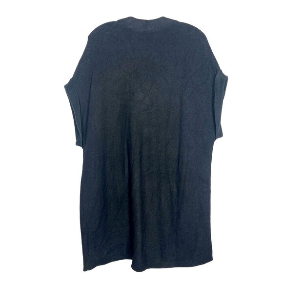 J. Jill Cardigan Black Open Front Short Sleeve Cuffed Women Small Knit Pockets - Picture 5 of 5